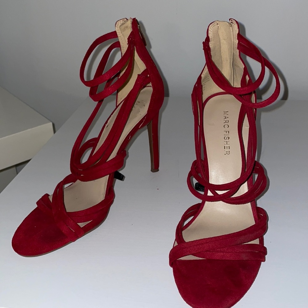 Marc Fisher Red Strappy 4” Heel